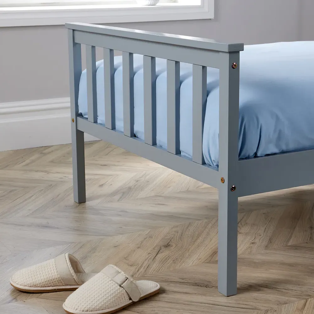 Florida Single Bed Frame - Grey, Pine