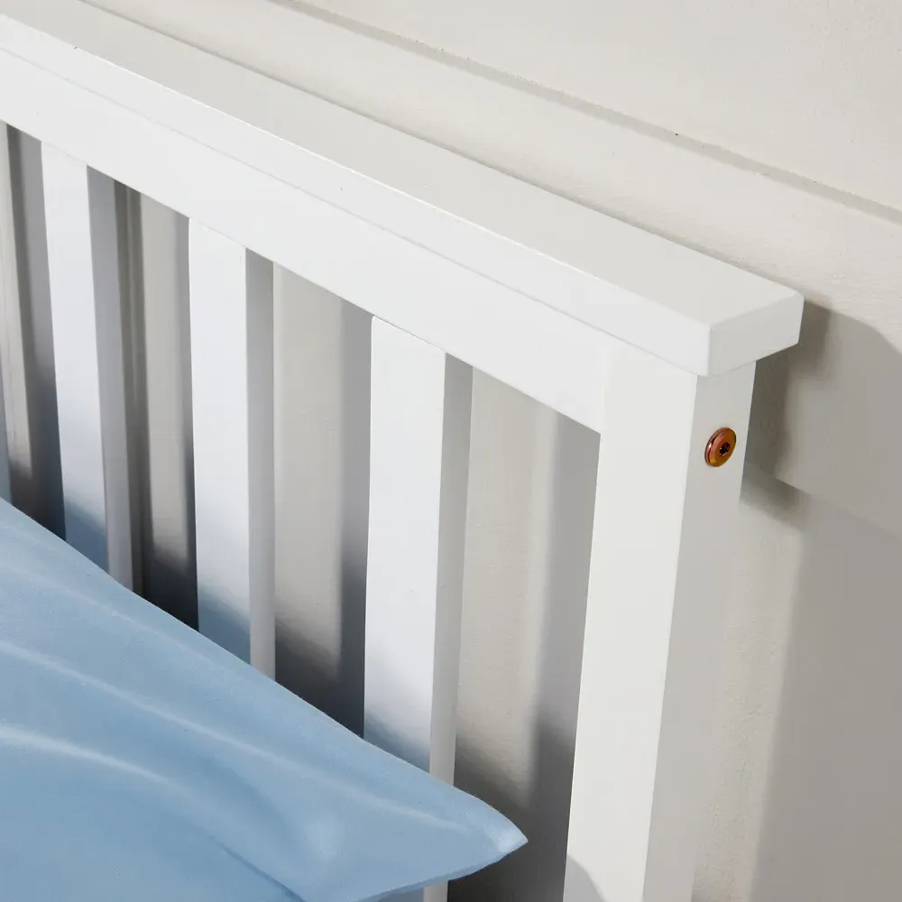 Florida Single Bed Frame - White, Pine