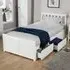 Florida Single Bed Frame with 3 Drawer Storage - White, Pine