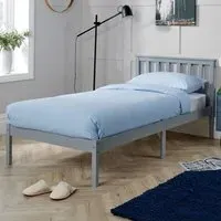 Florida Single Low End Bed Frame - Grey, Wood