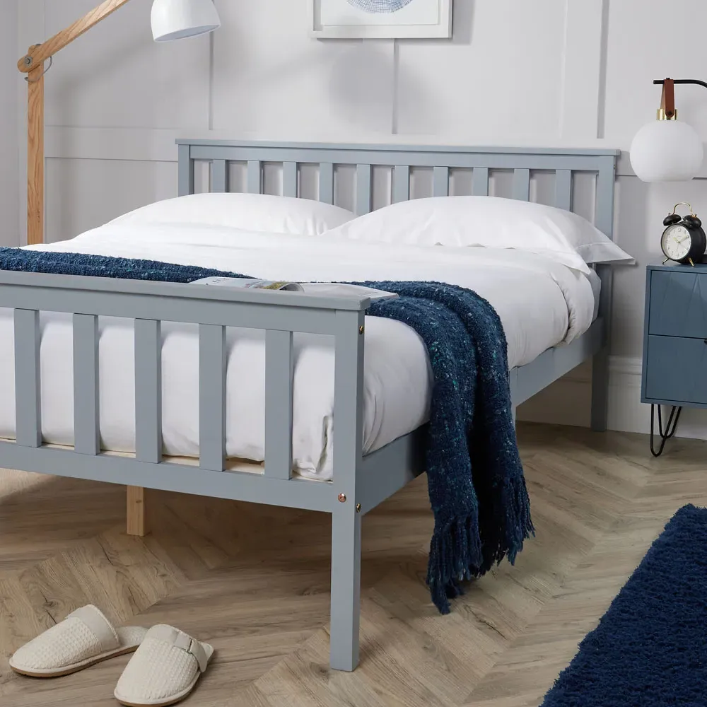 Florida Small Double Bed Frame - Grey, Wood