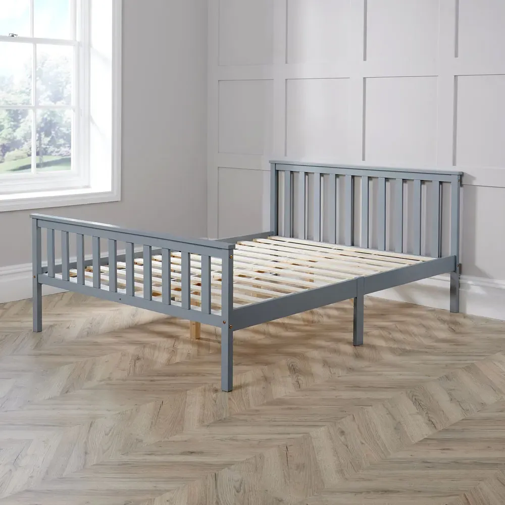Florida Small Double Bed Frame - Grey, Wood