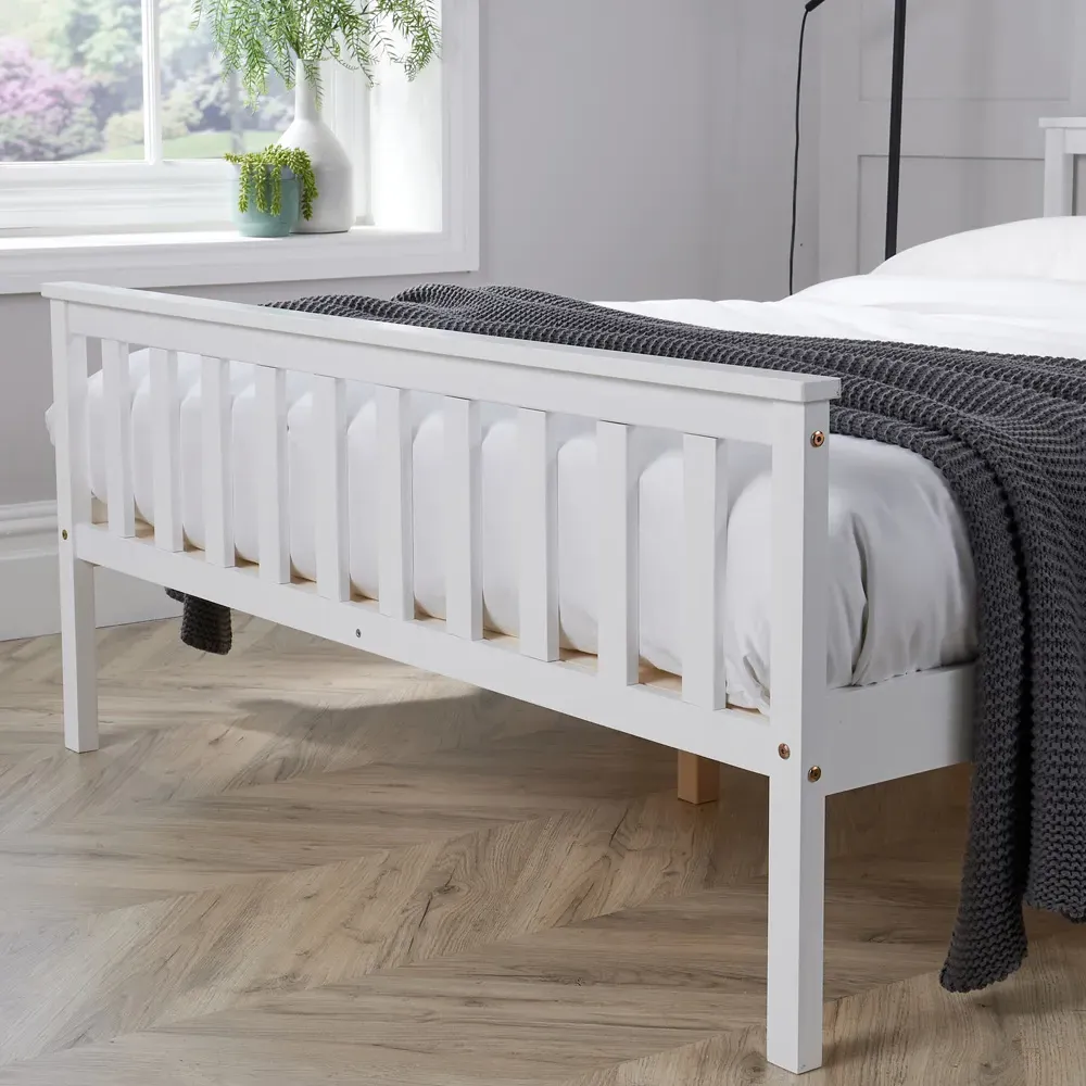 Florida Small Double Bed Frame - White, Wood