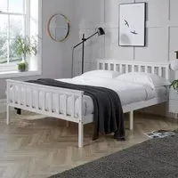 Florida Small Double Bed Frame - White, Wood