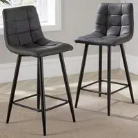 Galena Bar Stool Set of 2 - Grey, PU