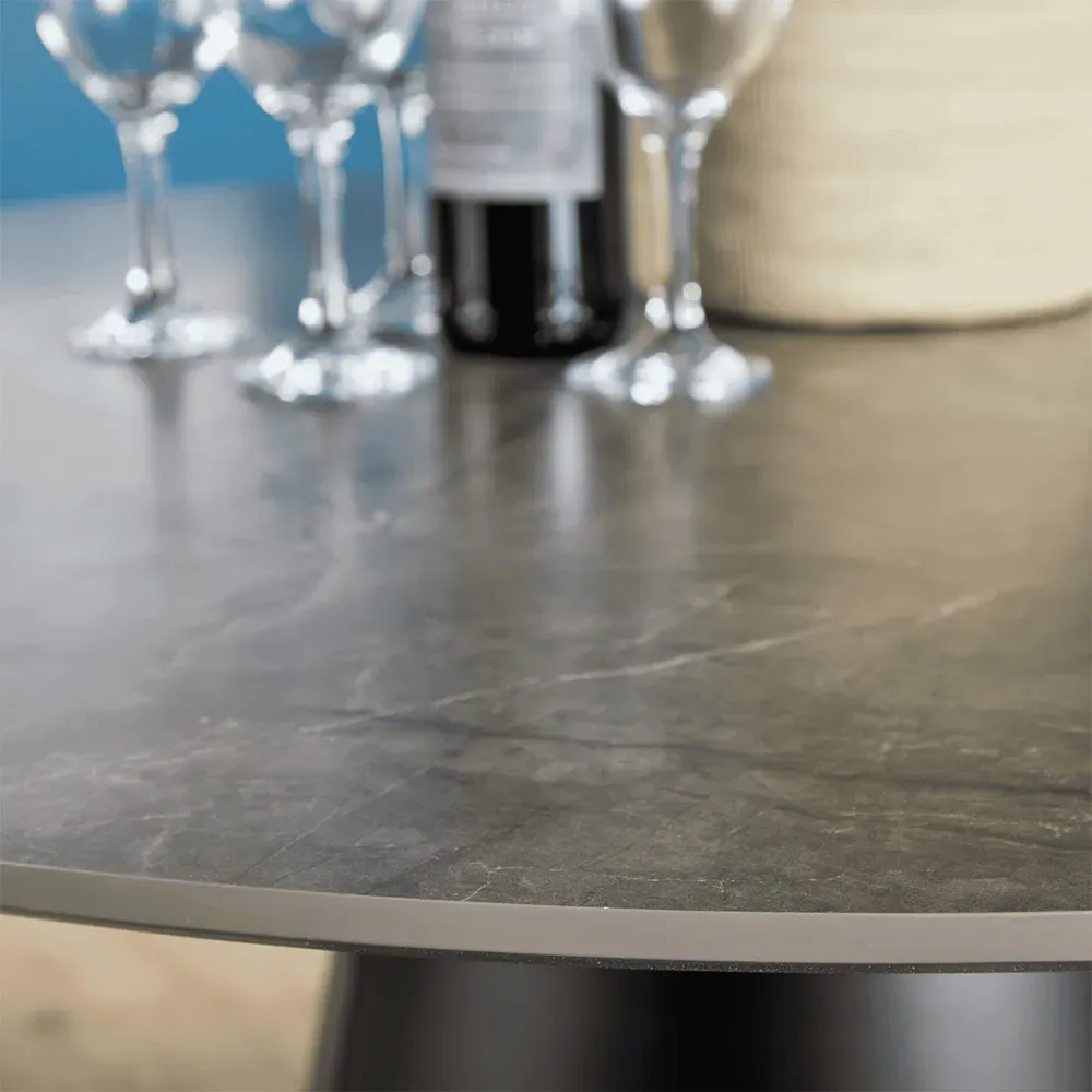 Grayson 4 Seater Round Dining Table - Grey