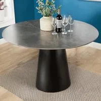 Grayson 4 Seater Round Dining Table - Grey