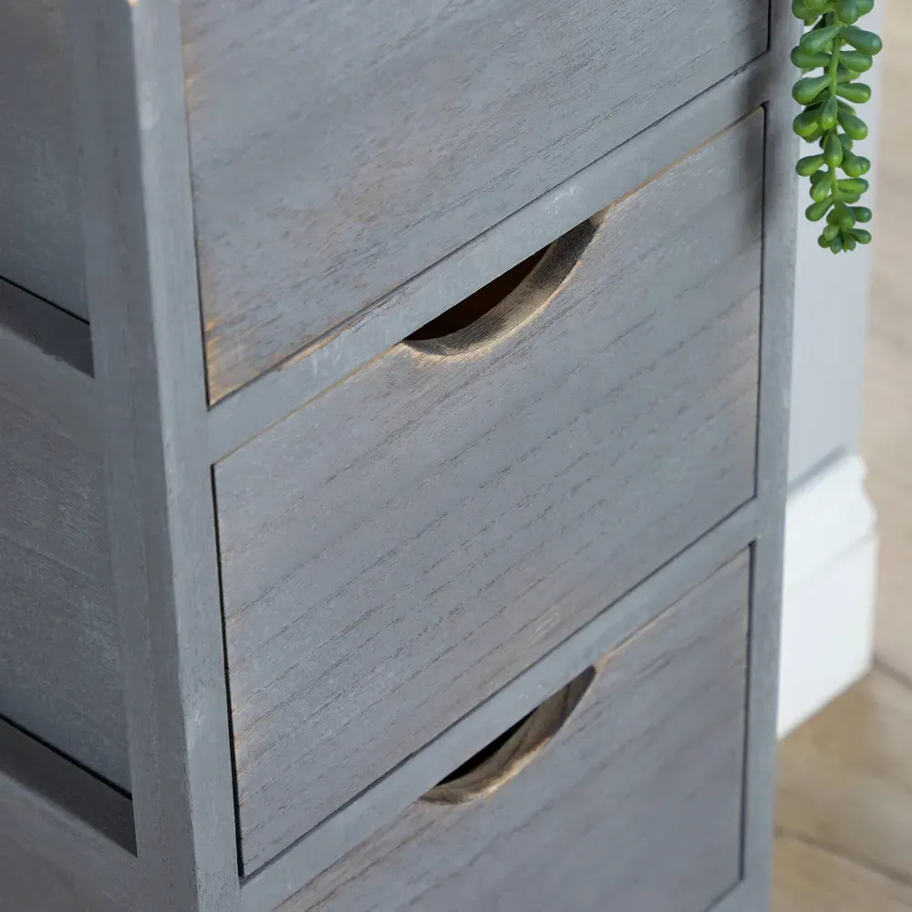 Hemsby 4 Drawer Chest of Drawers - Grey, Wood