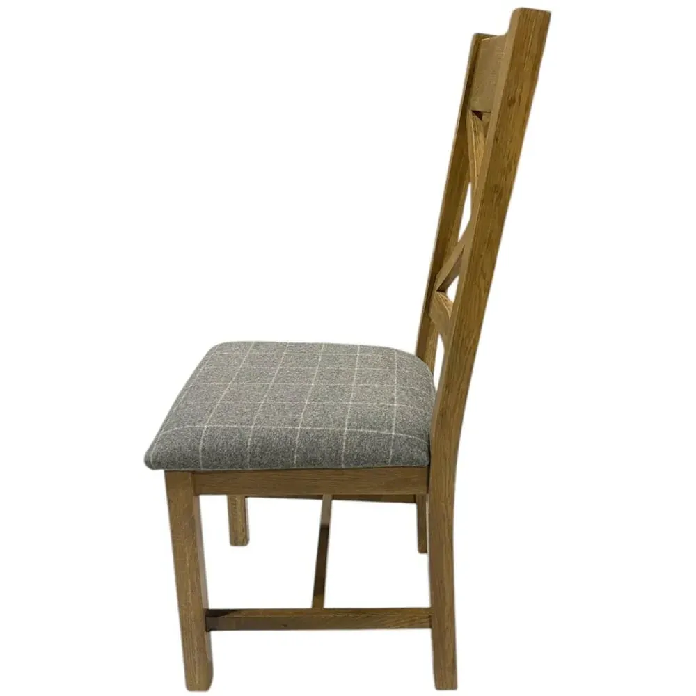 Holcombe High Cross Back Dining Chair 2 Pack - Grey, Oak