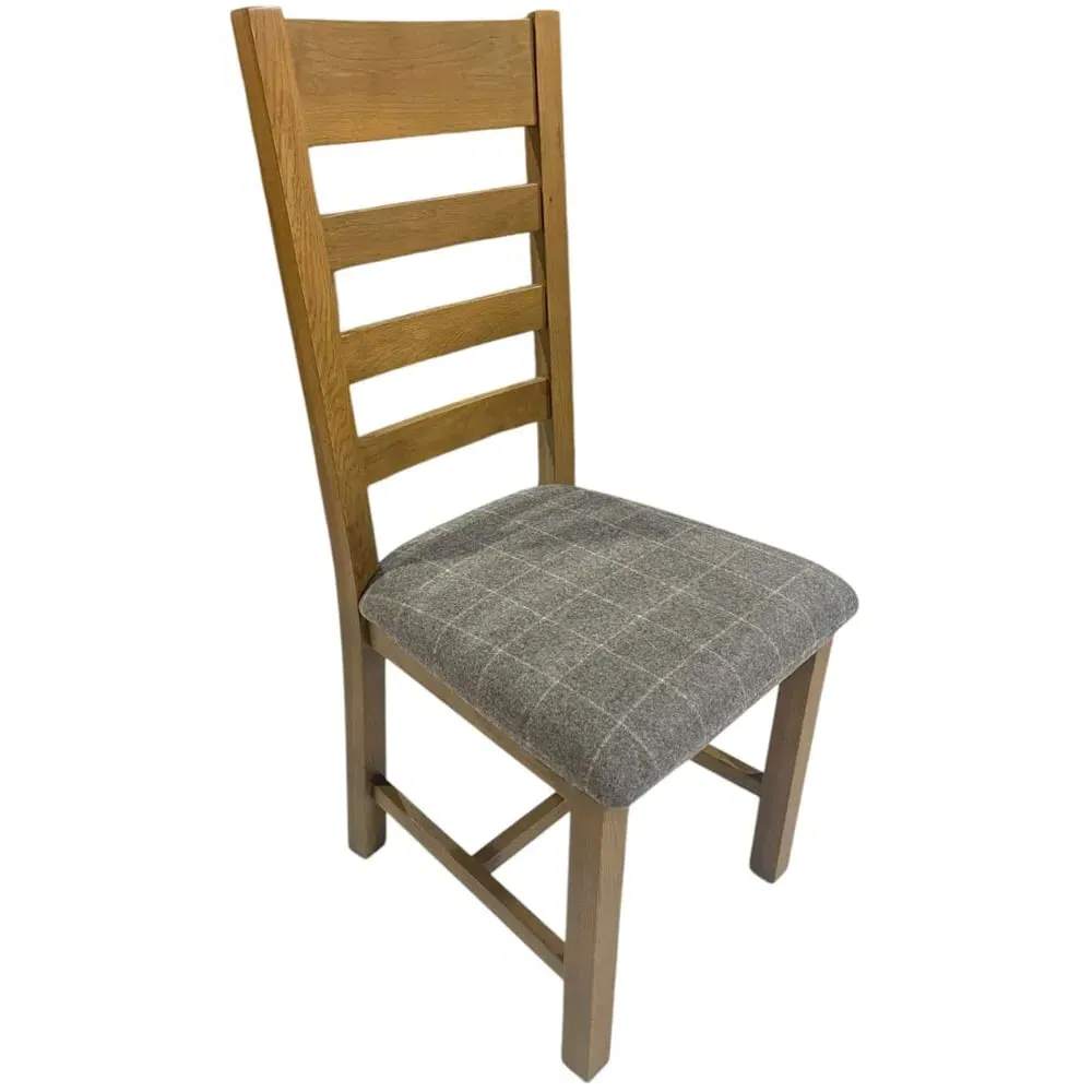 Holcombe High Slatted Back Dining Chair 2 Pack - Grey, Oak