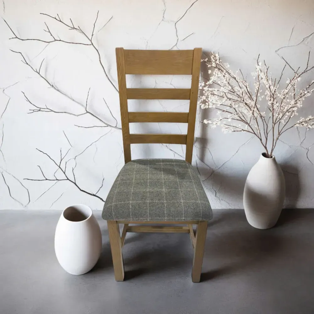 Holcombe High Slatted Back Dining Chair 2 Pack - Grey, Oak