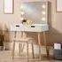 Hollywood 2 Drawer Dressing Table with Light Mirror - White