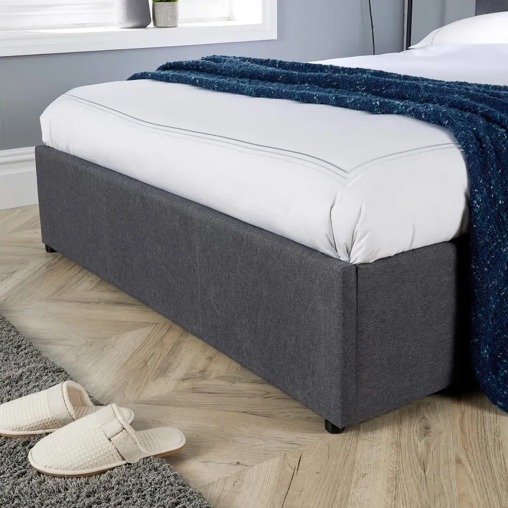 Horizon Small Double Side Lift Ottoman Bed - Grey
