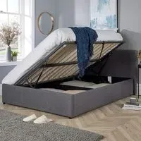 Horizon Small Double Side Lift Ottoman Bed - Grey