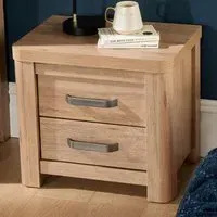 Huntingdon 2 Drawer Bedside Table - Brown, Oak Effect