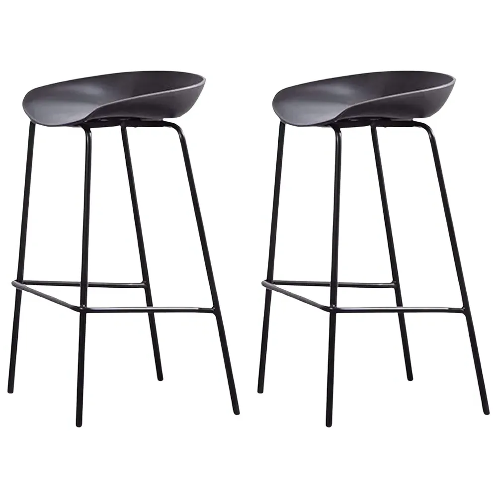 Jacob Bar Stool Set of 2 - Dark Grey