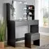 Julia LED Lights Mirror Dressing Table with Stool - Black