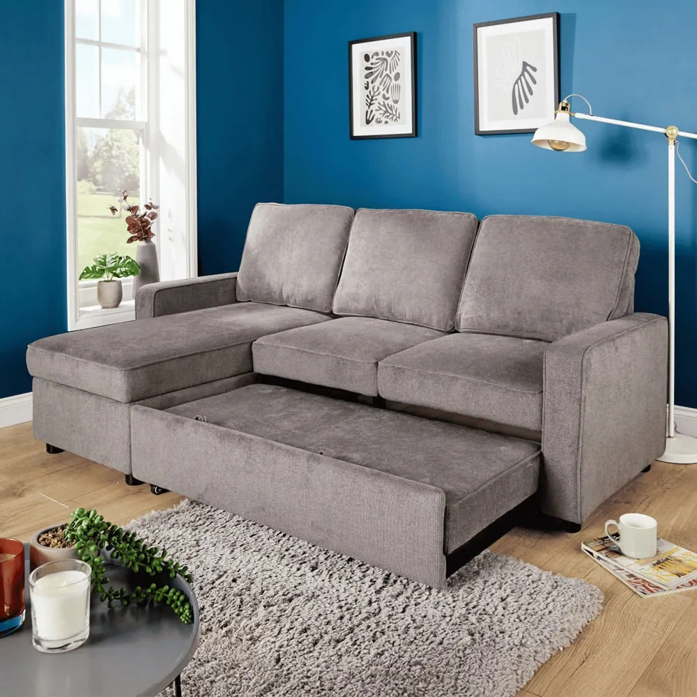 Kingston Corner Sofa with Pull Out Bed - Grey image
