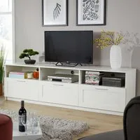 Latham 3 Drawer TV Unit with Storage - White