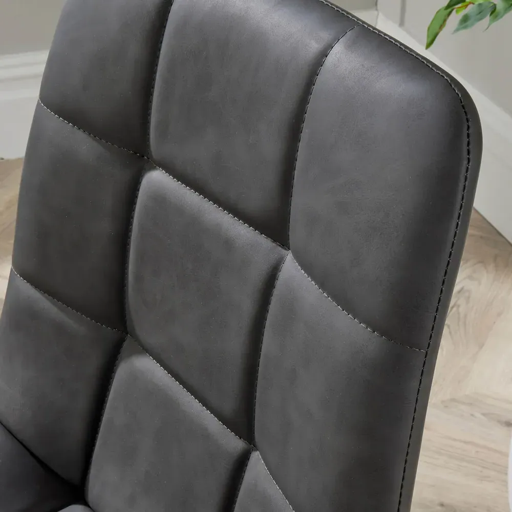 Leia Set of 2 Dining Chairs - Grey, PU