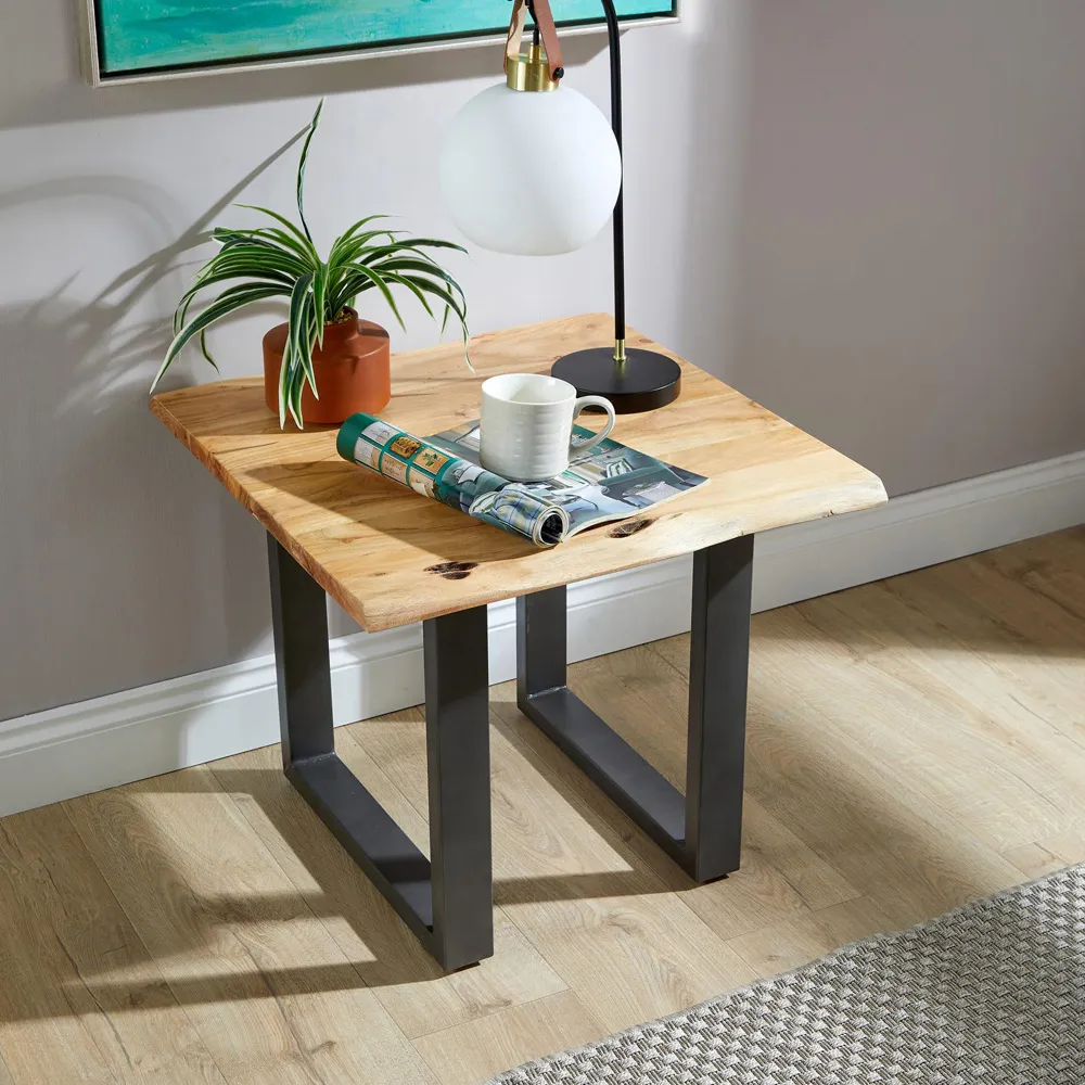 Live Edge Lamp Table - Multi, Acacia