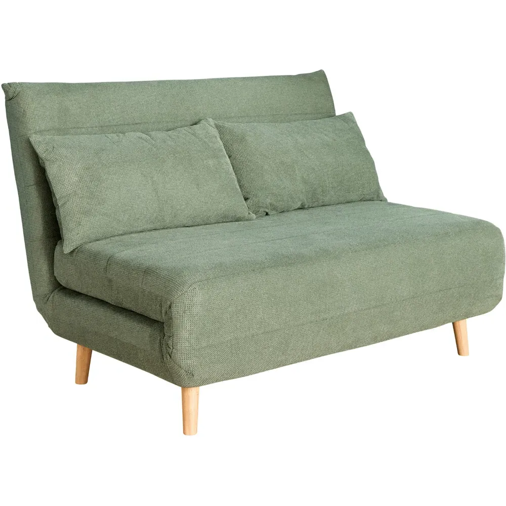 Lorena Double Sofa Bed with Clic Clac - Green, Polyester