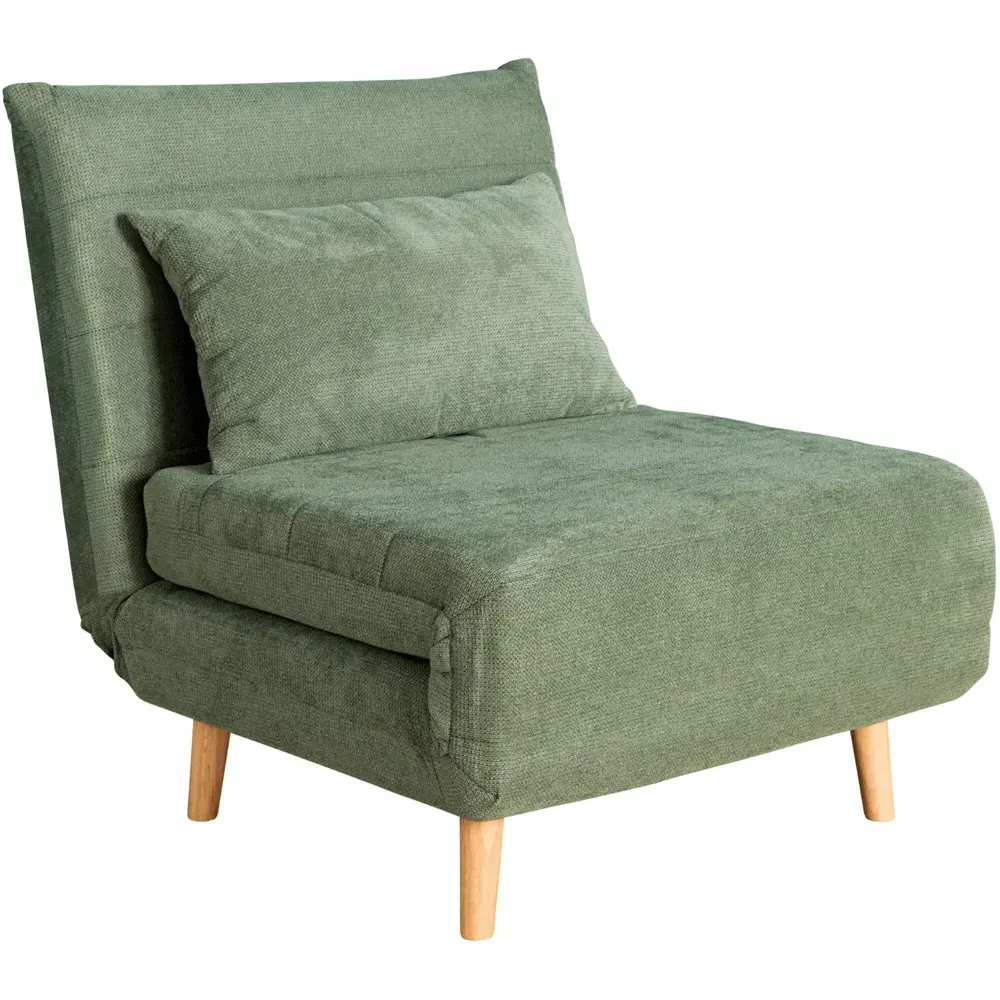 Lorena Single Sofa Bed with Clic Clac - Green, Polyester