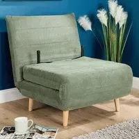 Lorena Single Sofa Bed with Clic Clac - Green, Polyester