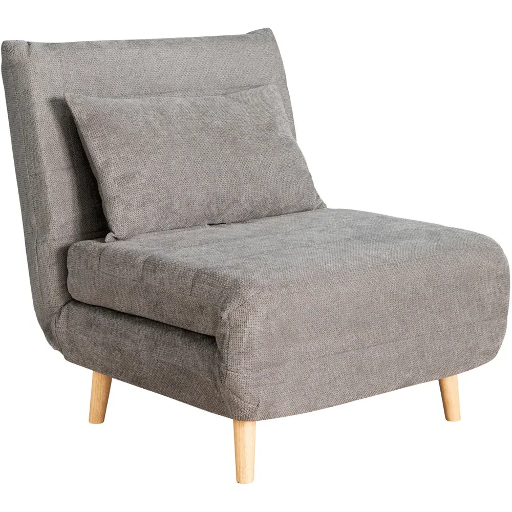 Lorena Single Sofa Bed with Clic Clac - Grey, Polyester