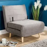Lorena Single Sofa Bed with Clic Clac - Grey, Polyester