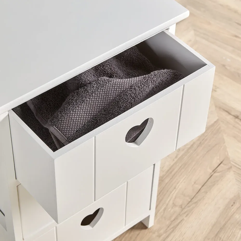 Lovestack 3 Drawer Storage Unit with Heart Handles - White