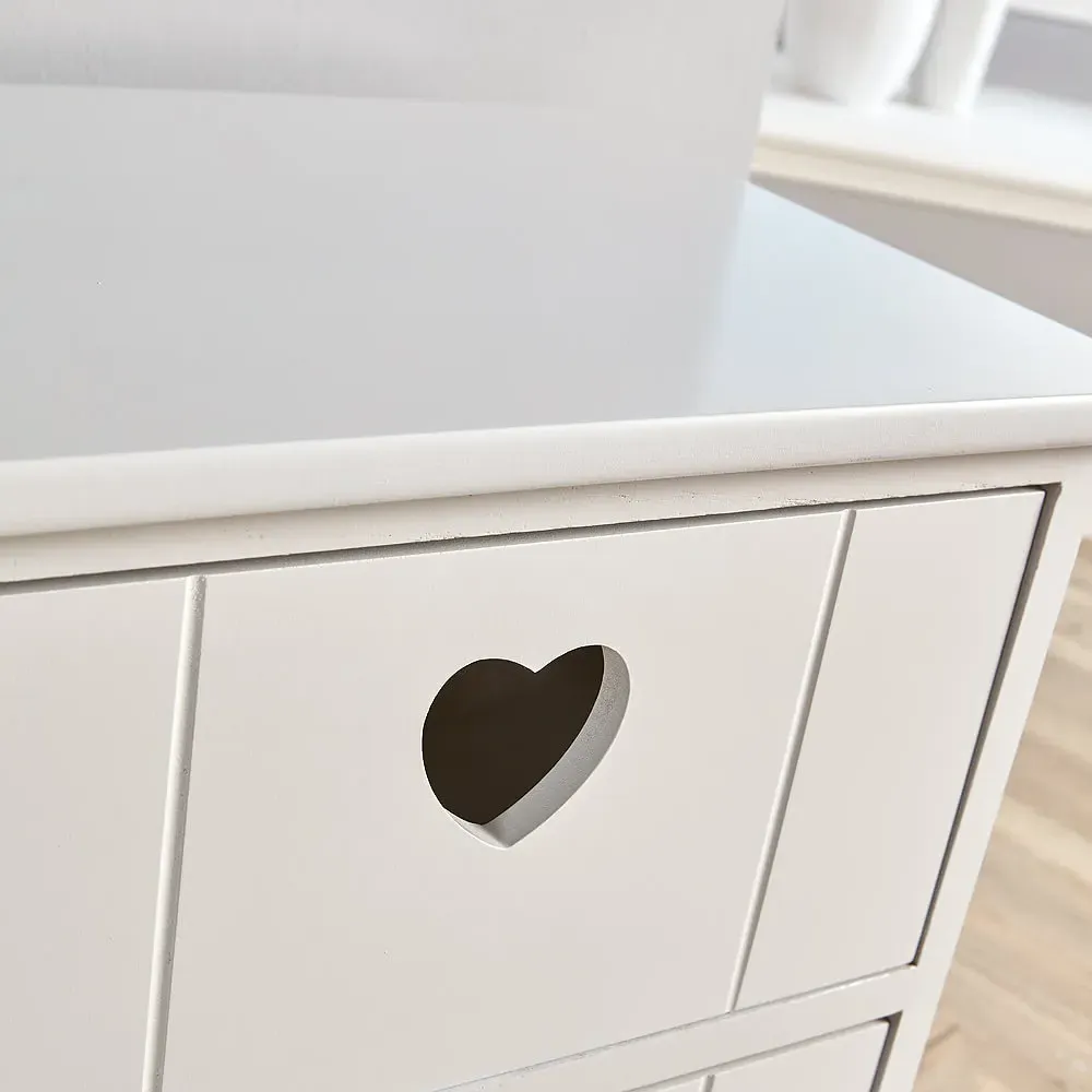 Lovestack 3 Drawer Storage Unit with Heart Handles - White