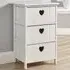 Lovestack 3 Drawer Storage Unit with Heart Handles - White