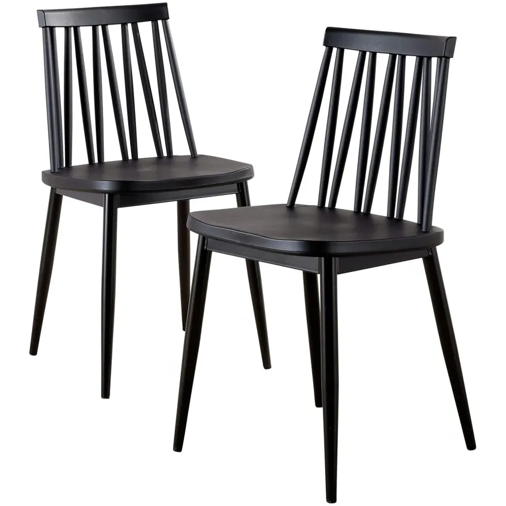 Lucy Set of 2 Dining Chairs - Black