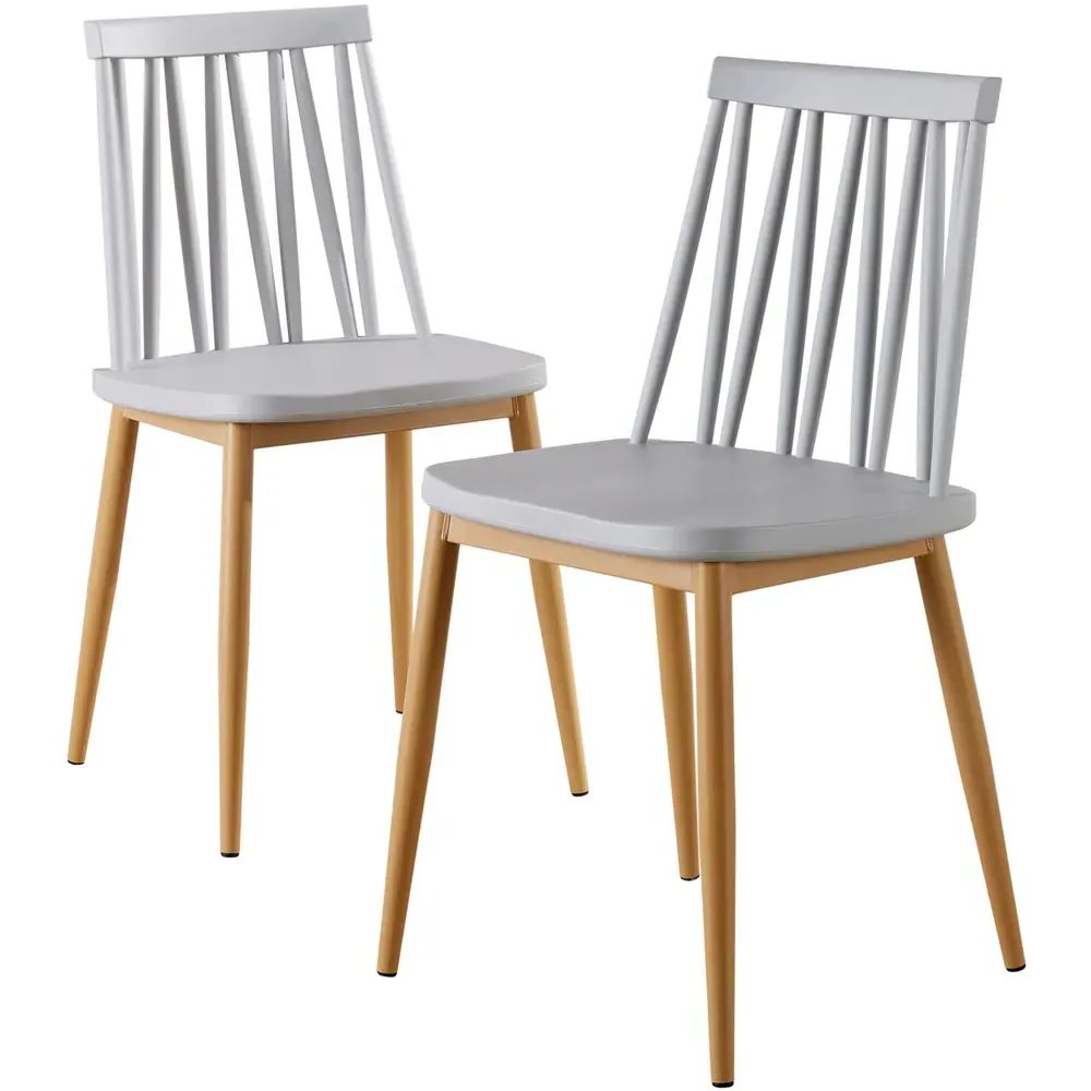 Lucy Set of 2 Dining Chairs - Grey