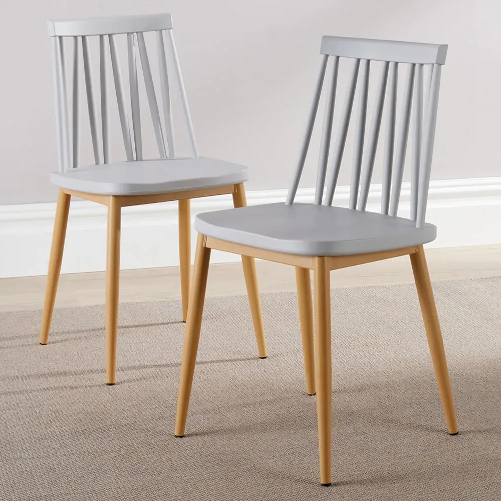 Lucy Set of 2 Dining Chairs - Grey
