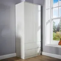 Lugano 2 Door 2 Drawer Wardrobe - White