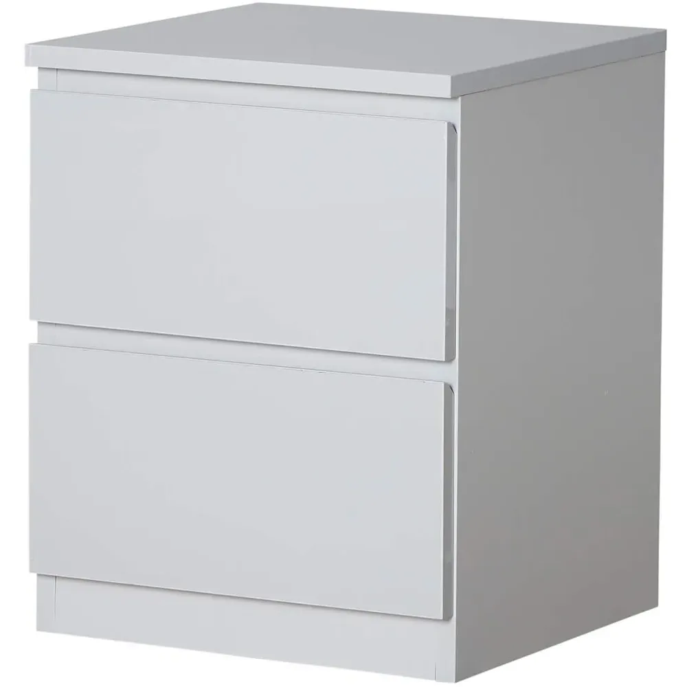 Lugano 2 Drawer Bedside Table - Grey