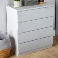 Lugano 4 Drawer Chest of Drawers - Grey
