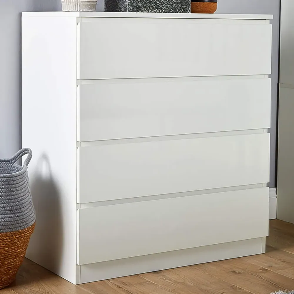 Lugano 4 Drawer Chest of Drawers - White image