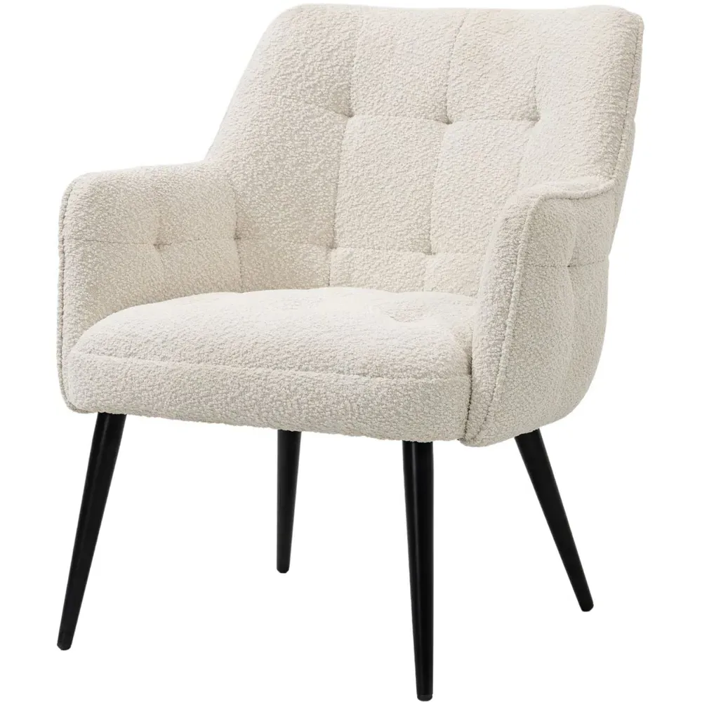 Luxe Boucle Accent Armchair - Cream