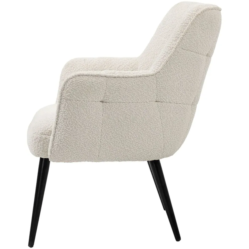 Luxe Boucle Accent Armchair - Cream