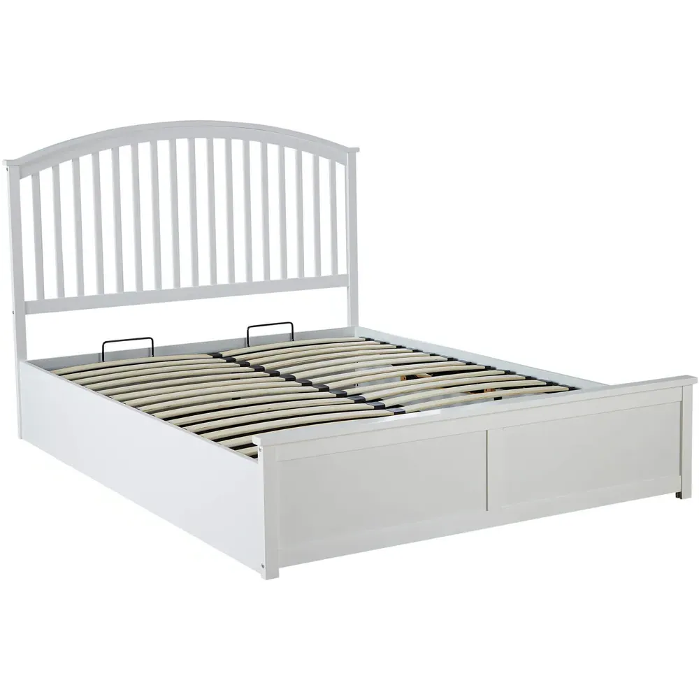 Madrid Double Ottoman Storage Bed - White