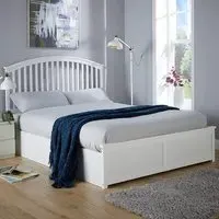 Madrid Double Ottoman Storage Bed - White