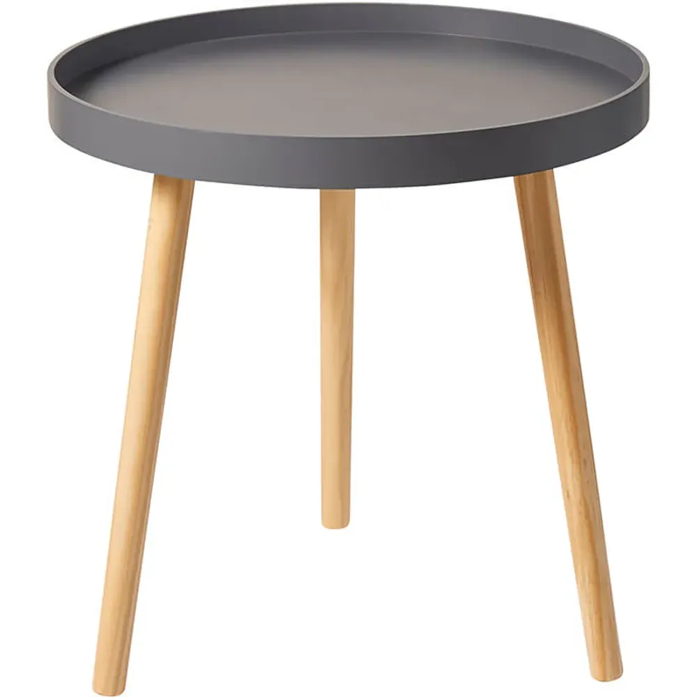 Marlow Accent Side Table with Lip Edge - Grey, Pine