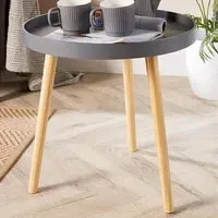Marlow Accent Side Table with Lip Edge - Grey, Pine