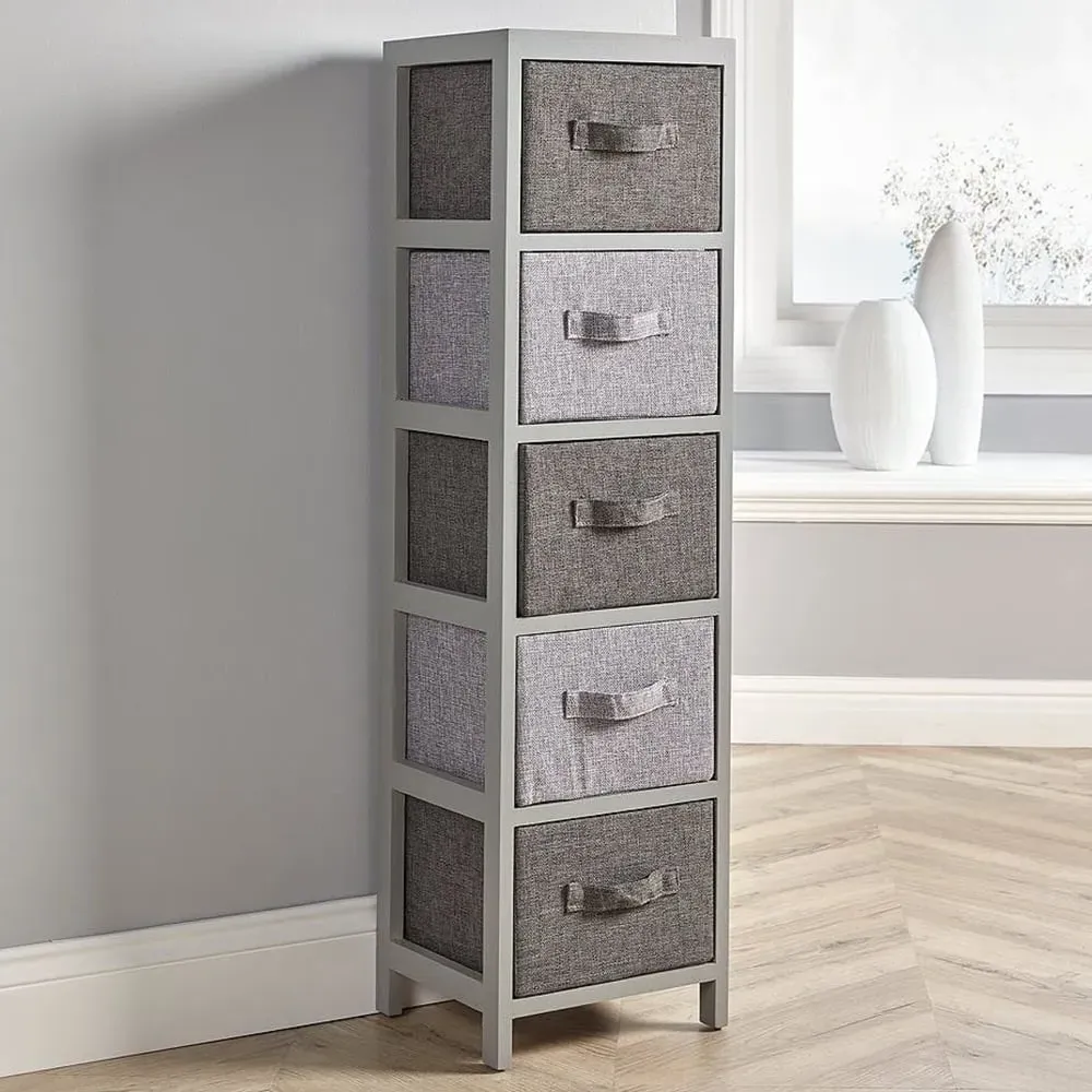 Metro 5 Drawer Chest of Drawers - Grey