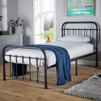 Minerva Single Bed Frame - Black, Metal