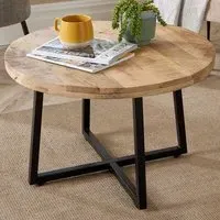 Modesto Round Coffee Table - Brown, Mango Wood