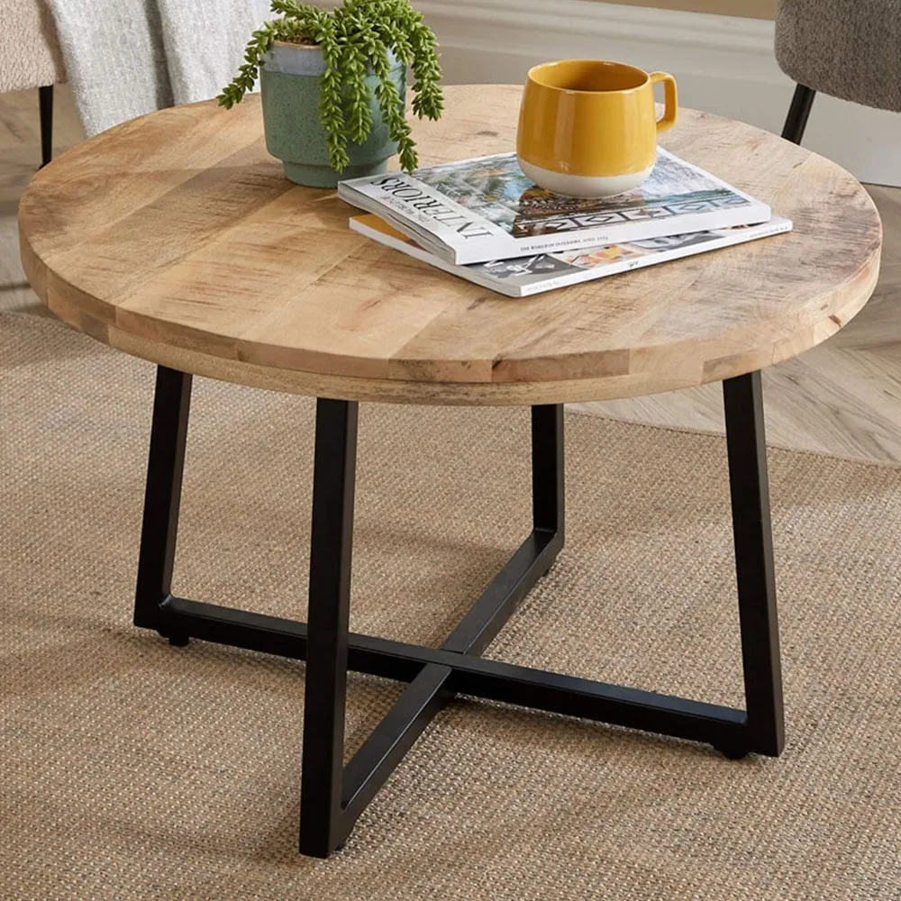 Modesto Round Coffee Table - Brown, Mango Wood image